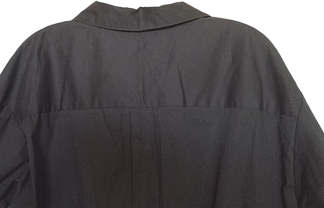 Sharagano 97% cotton, 3% spandex solid black 3/4 sleeve shirt dress Size 10