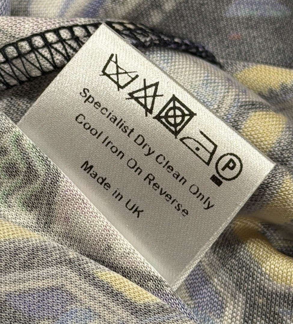 Mary Katrantzou 100% Silk Bold Print Abstract Kaleidoscope Long Sleeve Dress XS
