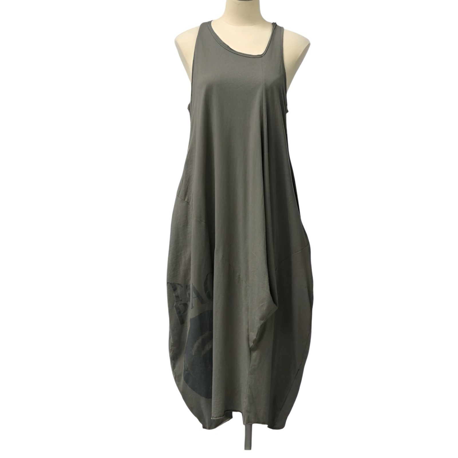 LUUKAA Midi Dress Women Oversized Lagenlook US 6- 8 Avant Garde Graphic Print