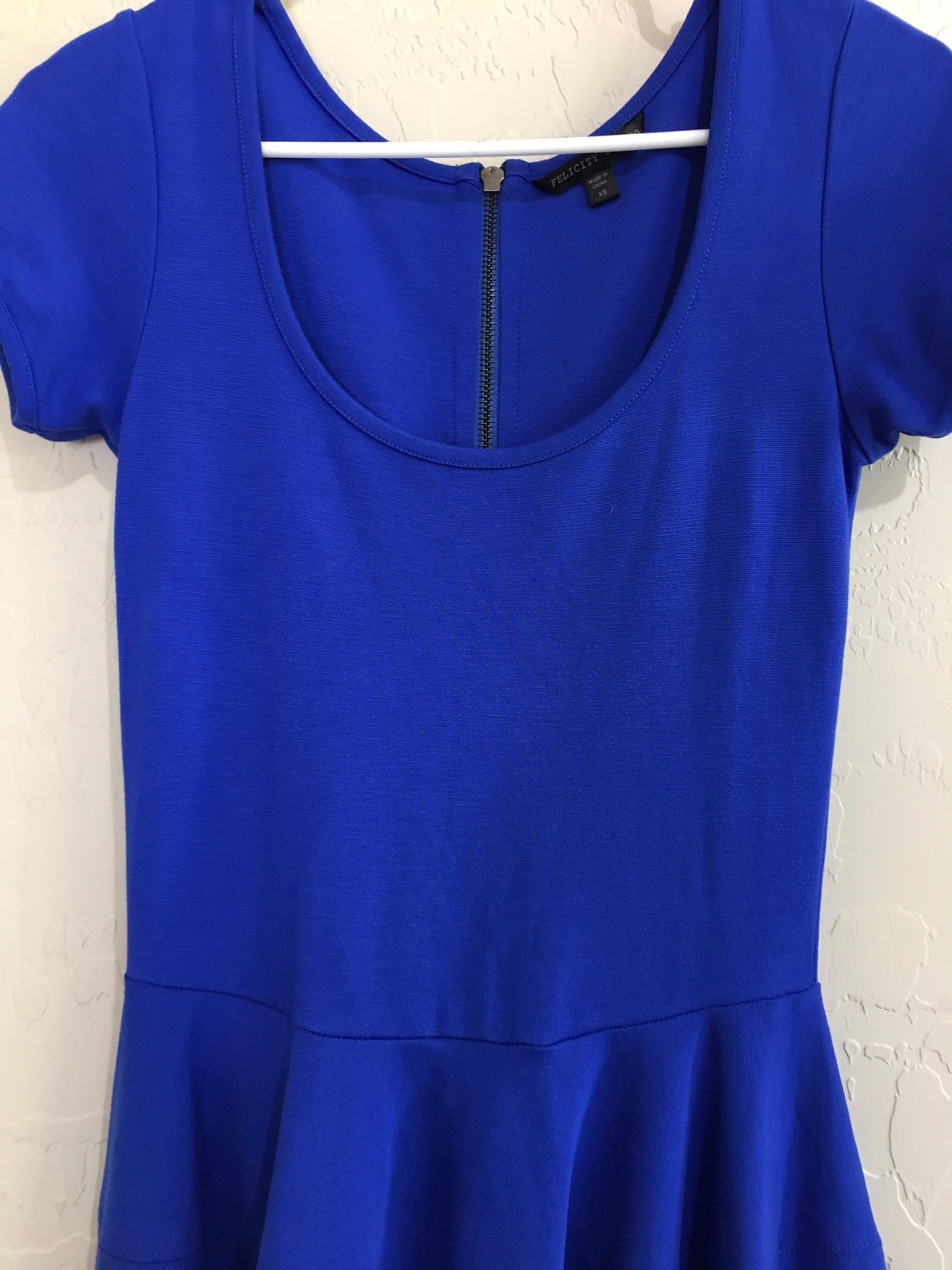 New Felicity & Coco Womens Blue XSmall Tiered Ponte Fit & Flare Dress SS 7272