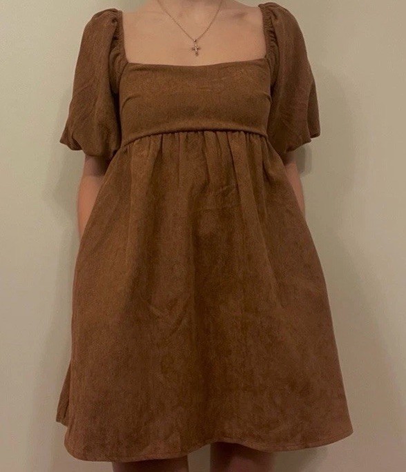 Blue Rain “Cassie” Corduroy Puff Sleeve Babydoll Dress Small