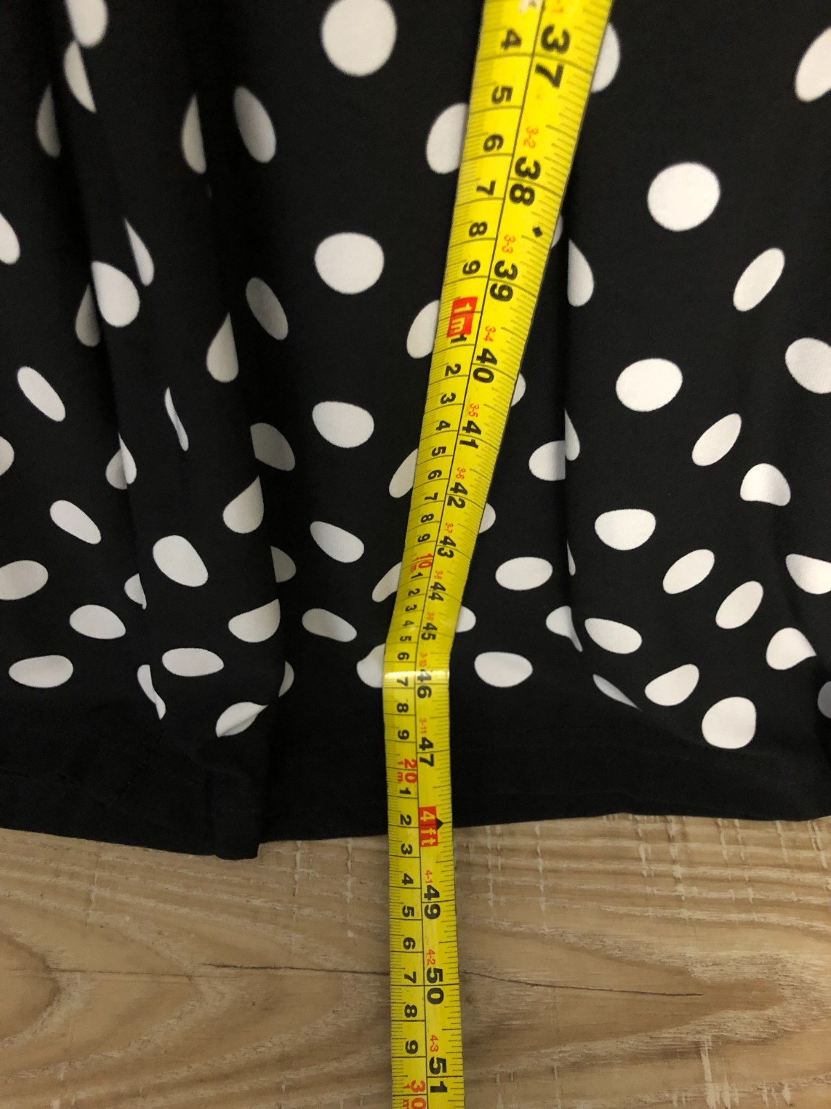 Coldwater Creek Womens Sleeveless Knit Midi Dress Sz 12 Black Polka Dot Ruched