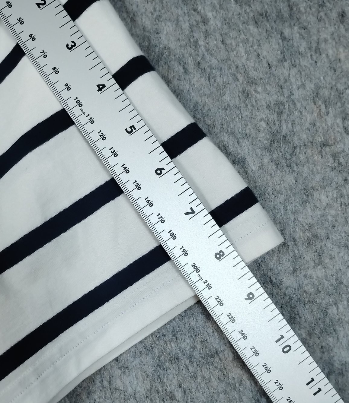 Caslon Black White Striped Maxi Dress Med Short Sleeve Pocket Slit Cotton Blend