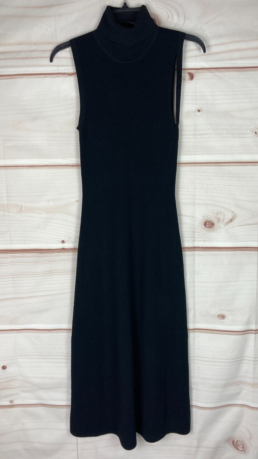 Wilfred Dress Womens M Black Turtleneck Sweater Midi Pullover Sleeveless Solid