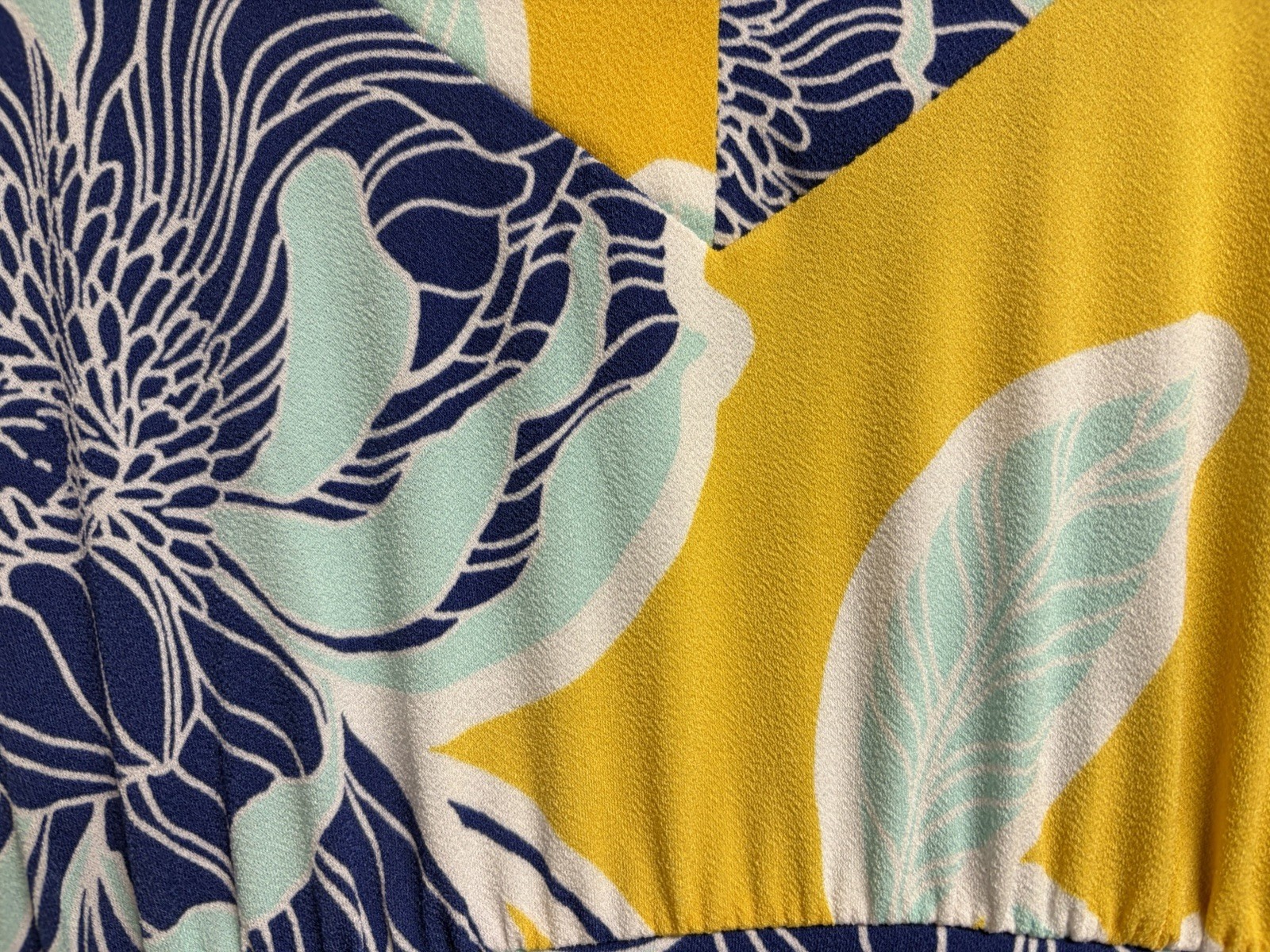IMAN Global Chic Yellow Blue Floral Maxi Dress Resort Summer Cruise Petite M NWT
