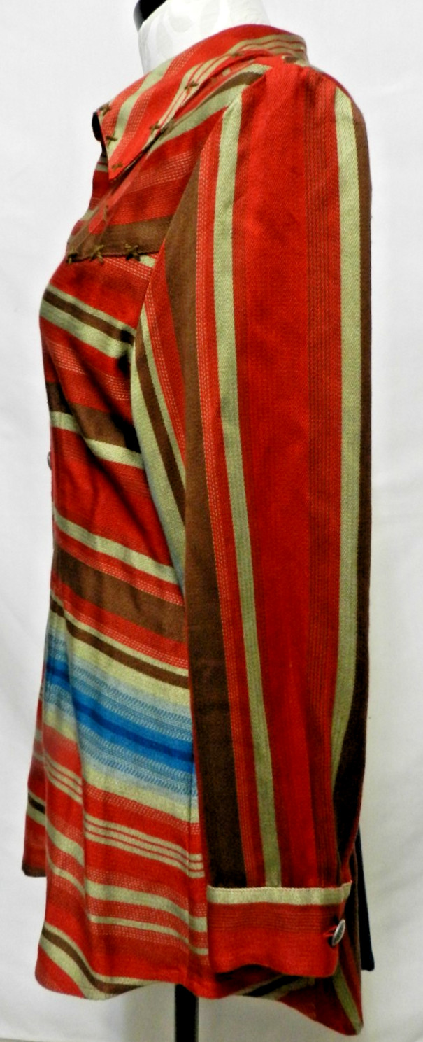 Roja Southwest blanket button Serape tunic top blouse Collar Size Sz Large Lg L