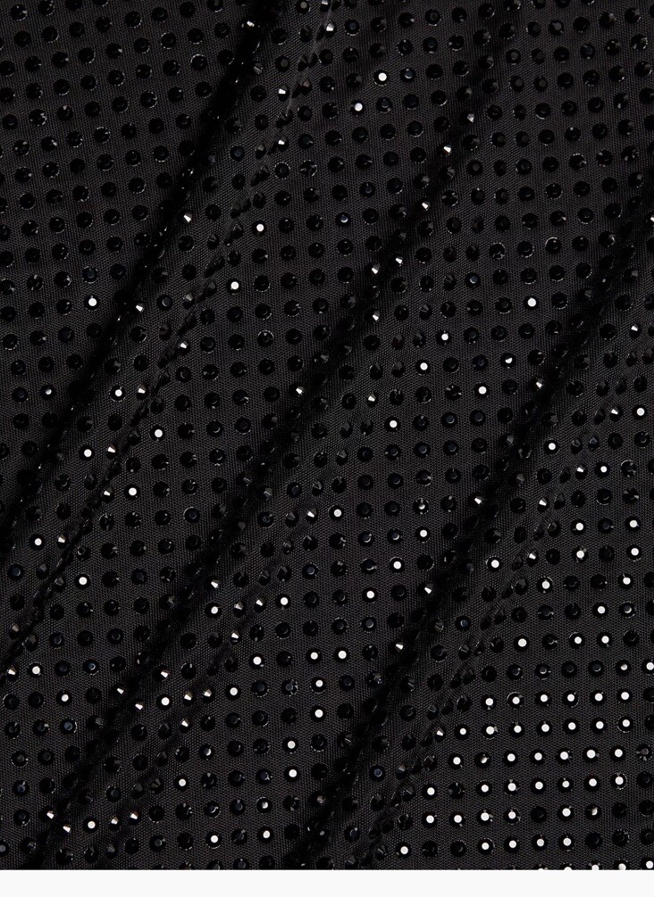 Black Versace Rhinestone Sleeveless Crystal-Embellished Min Dress Medusa Nwt 40