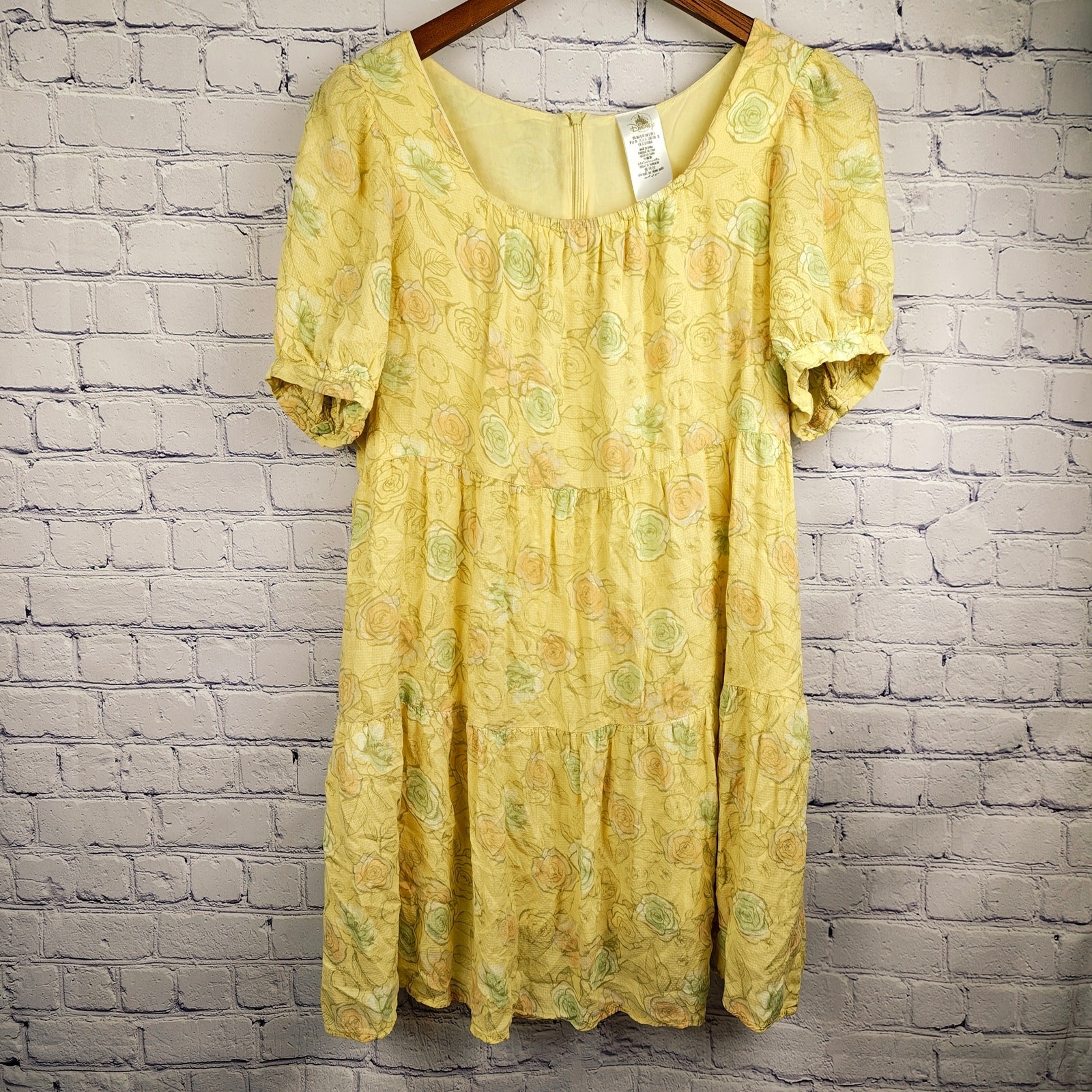 Disney Parks Cinderella Floral, Pumpkin, Clock, Mice Mini Dress Women Size Large