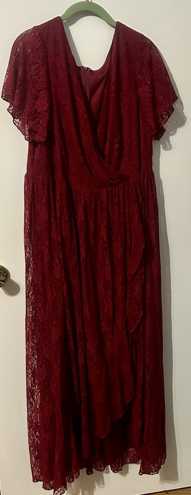 EVER-Pretty Womens Size 20 Burgundy Lace Formal Evening Dress Maxi (6XL) NWOT