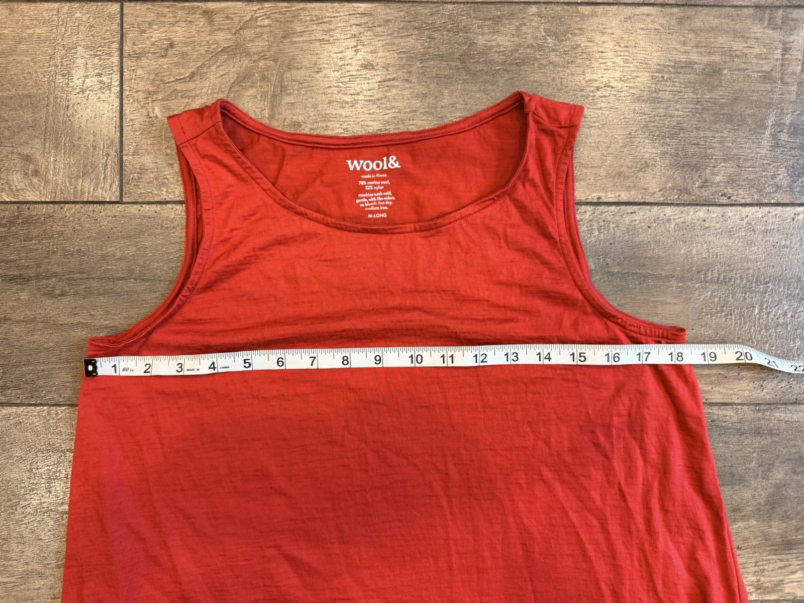 Women’s Sleeveless Wooland Merino Wool Tank Dress Red Orange Medium Camellia
