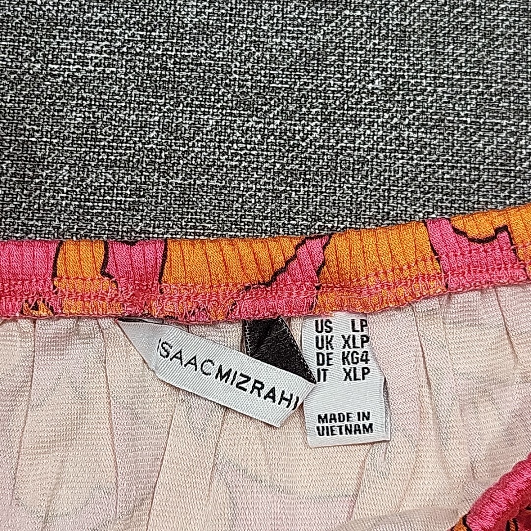 Isaac Mizrahi Live Allover Printed Modern Dress Petite Large Sz Pink Trendy Top