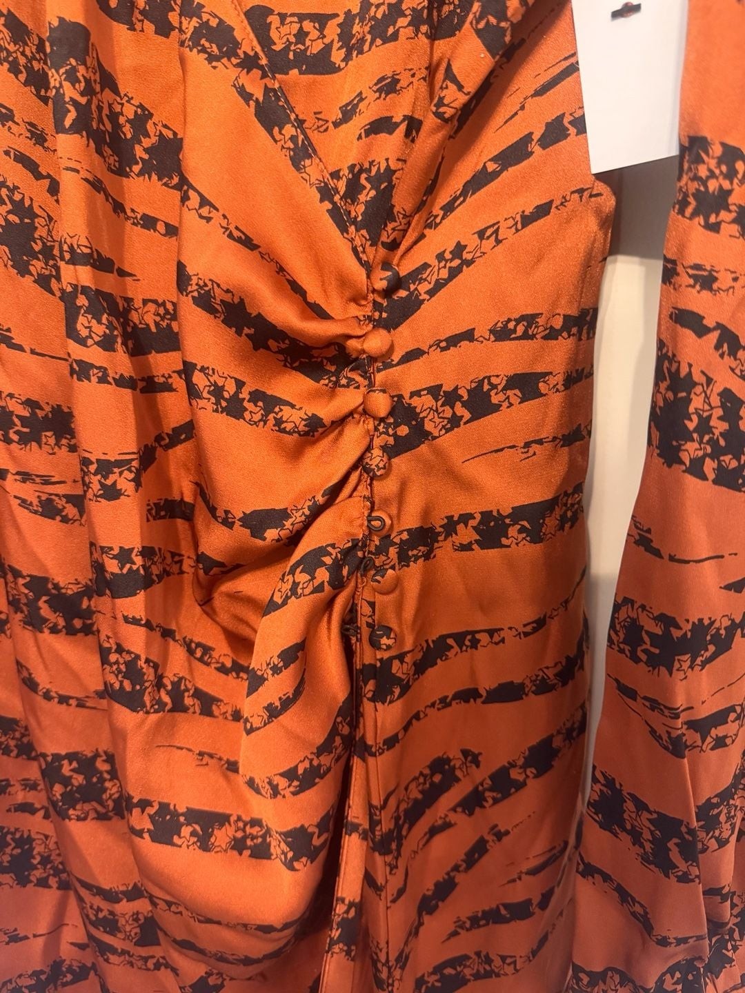 Anine Bing Penelope Silk Mini Dress in Rust Zebra Print