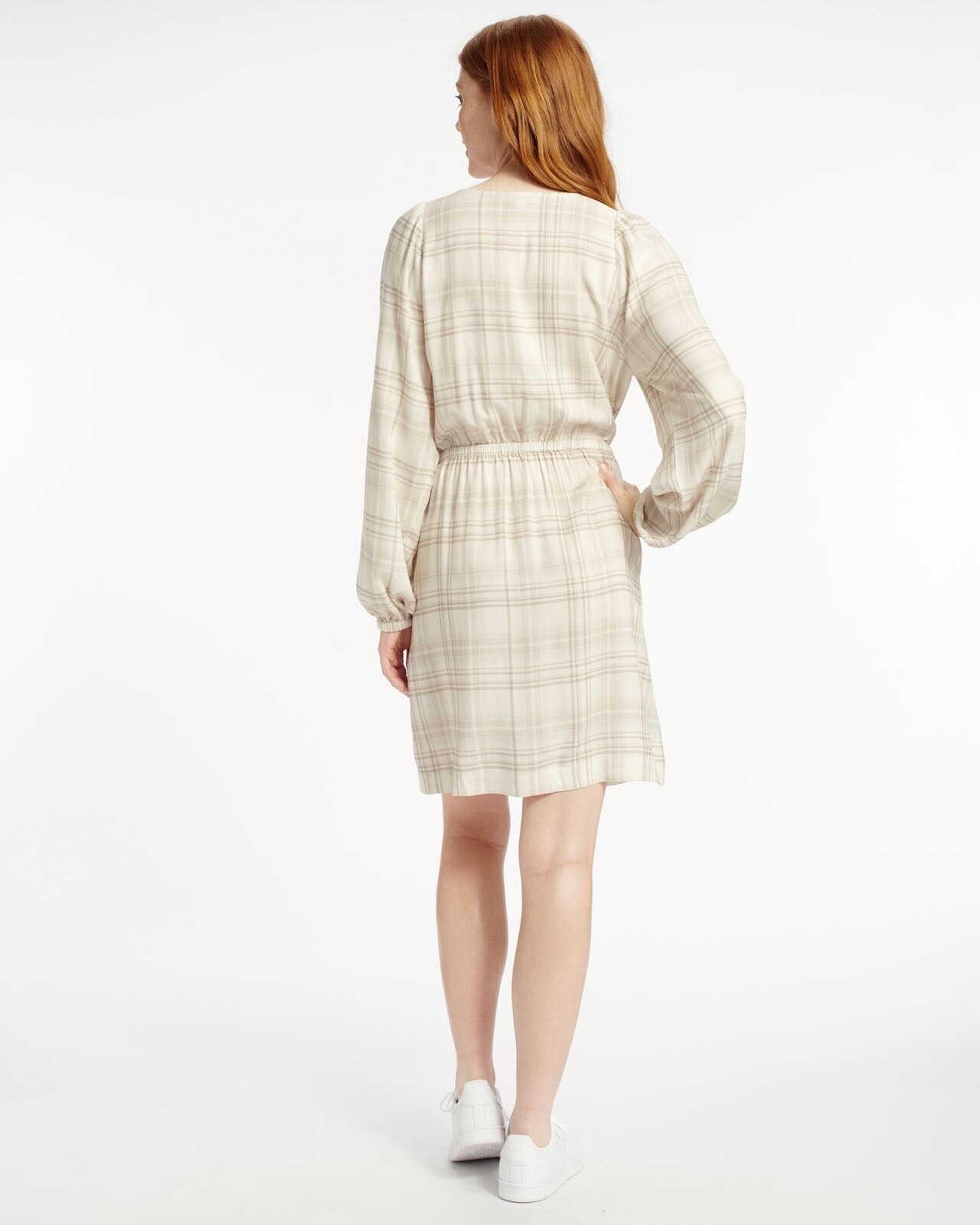 Splendid Plaid Sutton Button Front Drawstring Waist Dress Size Small NWT