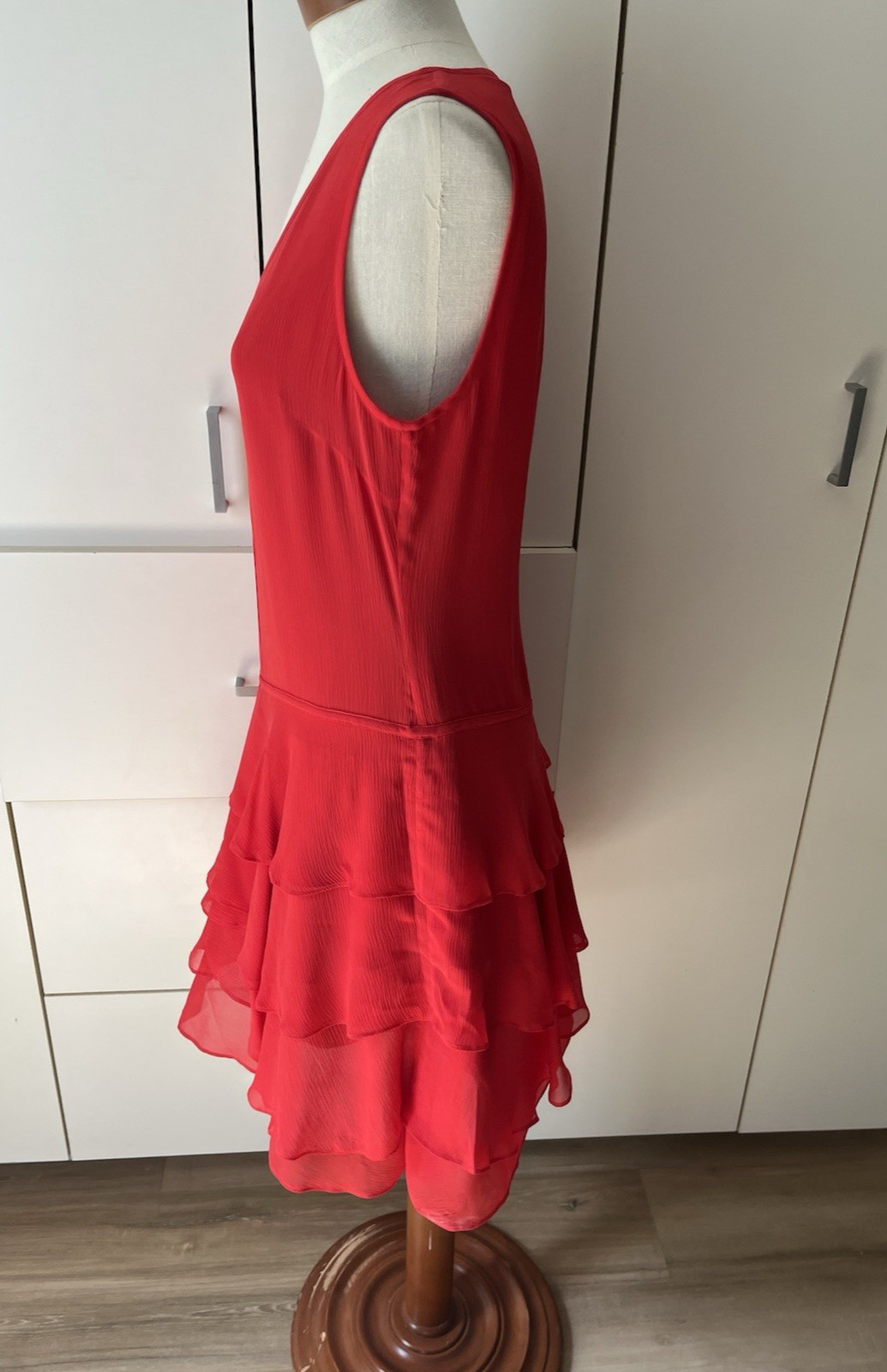 Opening Ceremony Blaze Red Silk Ruffle Dress V Neck- Size 6