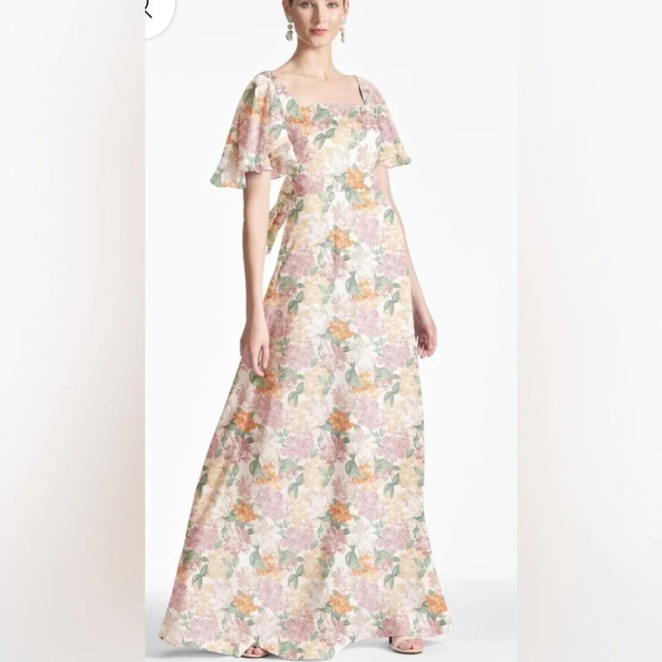 Sachin & Babi Antique Bouquet Aurora Floral Gown Size 2 $365