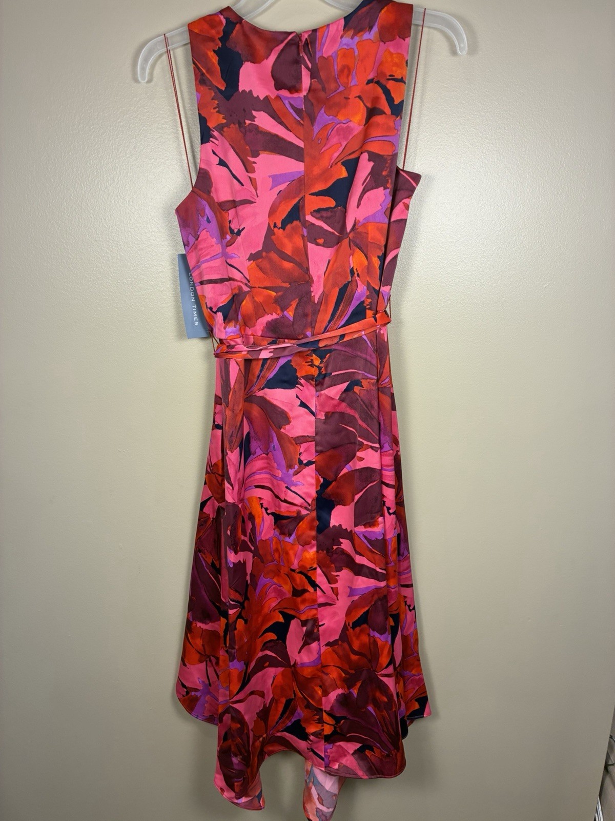 London Times Leaf Print Abstract Hem Fit n Flare Dress 10