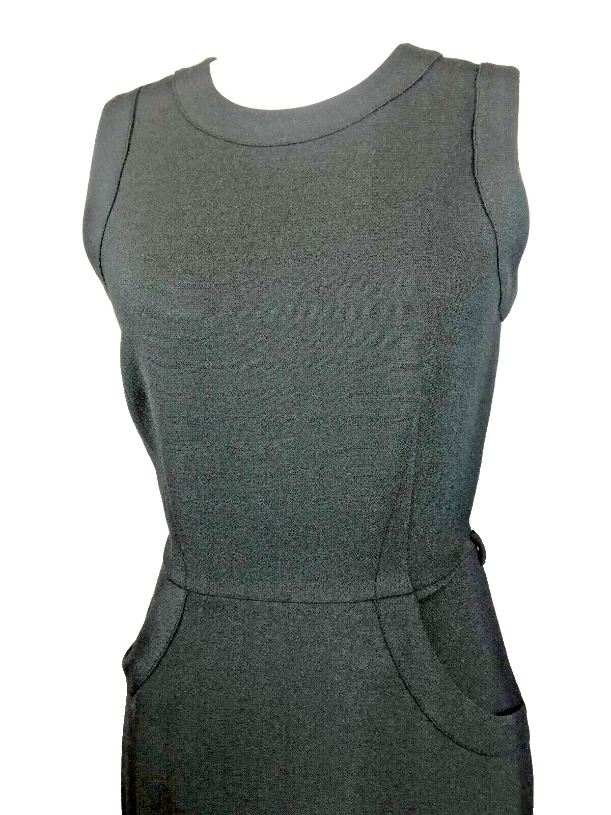 L’AGENCE Black Dress Full Two Way Zip On Back, Size 4 Sleeveless Two Pockets