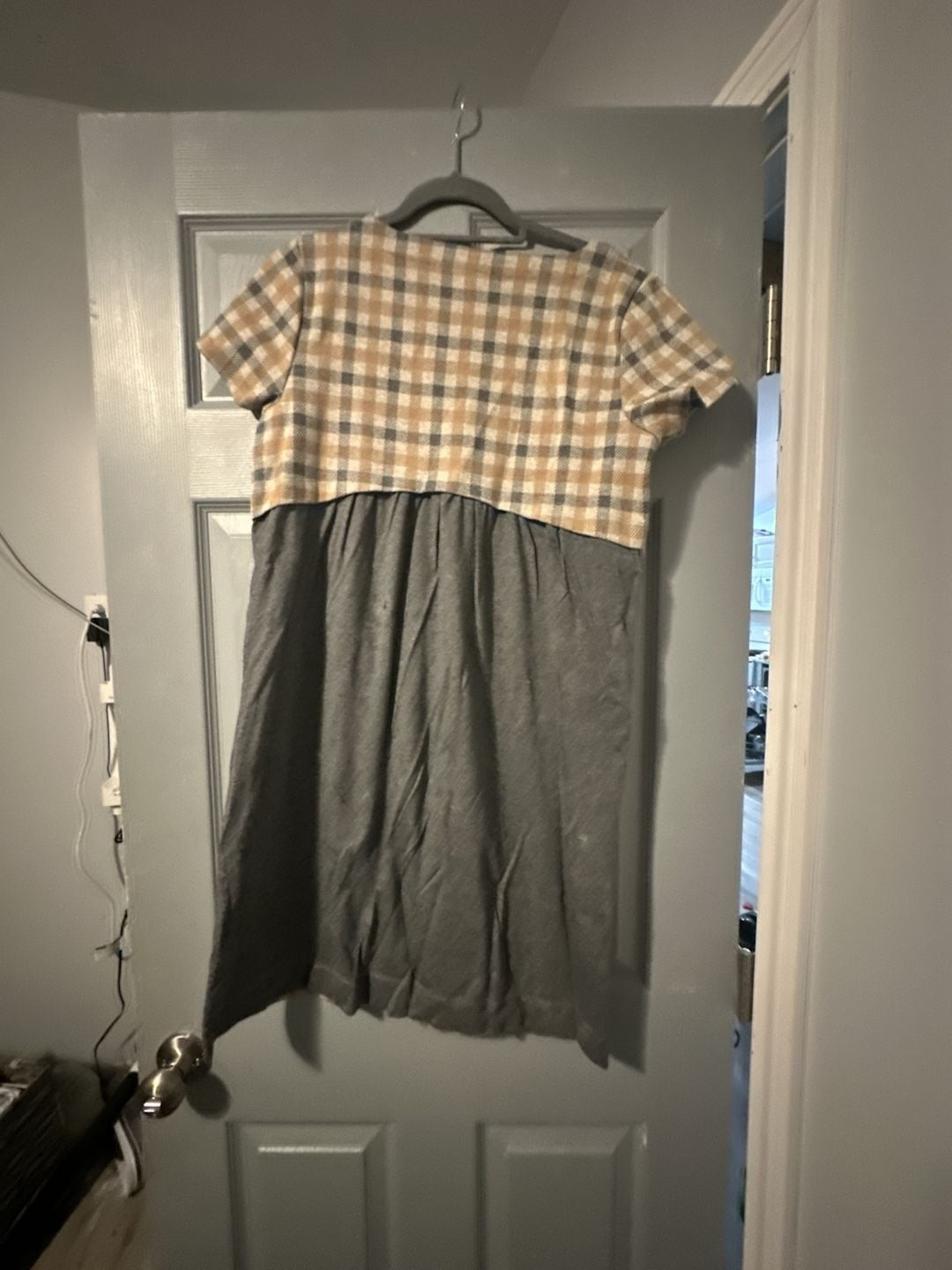 J. Jill Plaid Mixed-Media Shift Dress with Pockets