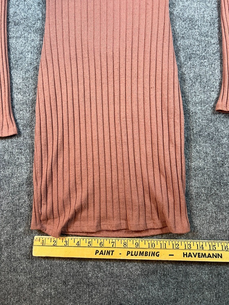 Ribbed Open Strapped Back Body Contour Dress M Made in USA