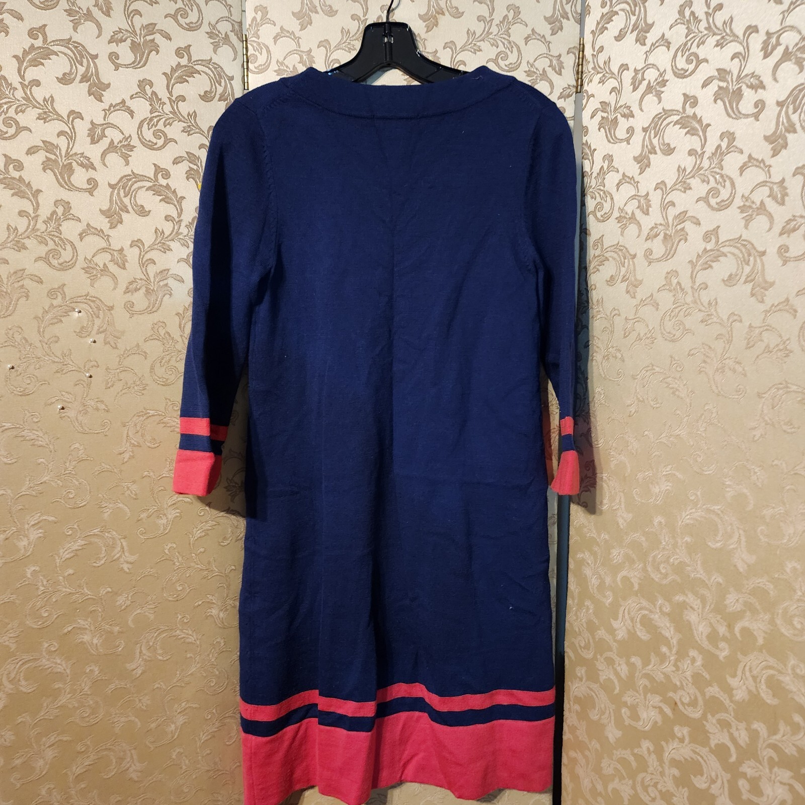 Boden Blue Pink Multi-Color Striped Wool Blend Sweater Dress Size 10R 10