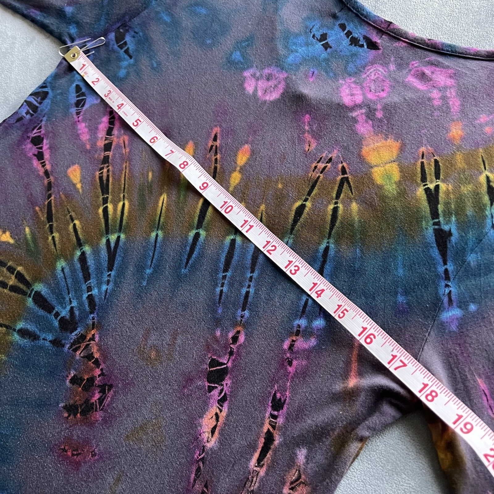 Kathmandu Imports Boho Tie Dye Asymmetric Dress Multicolor Festival Hippie L/XL