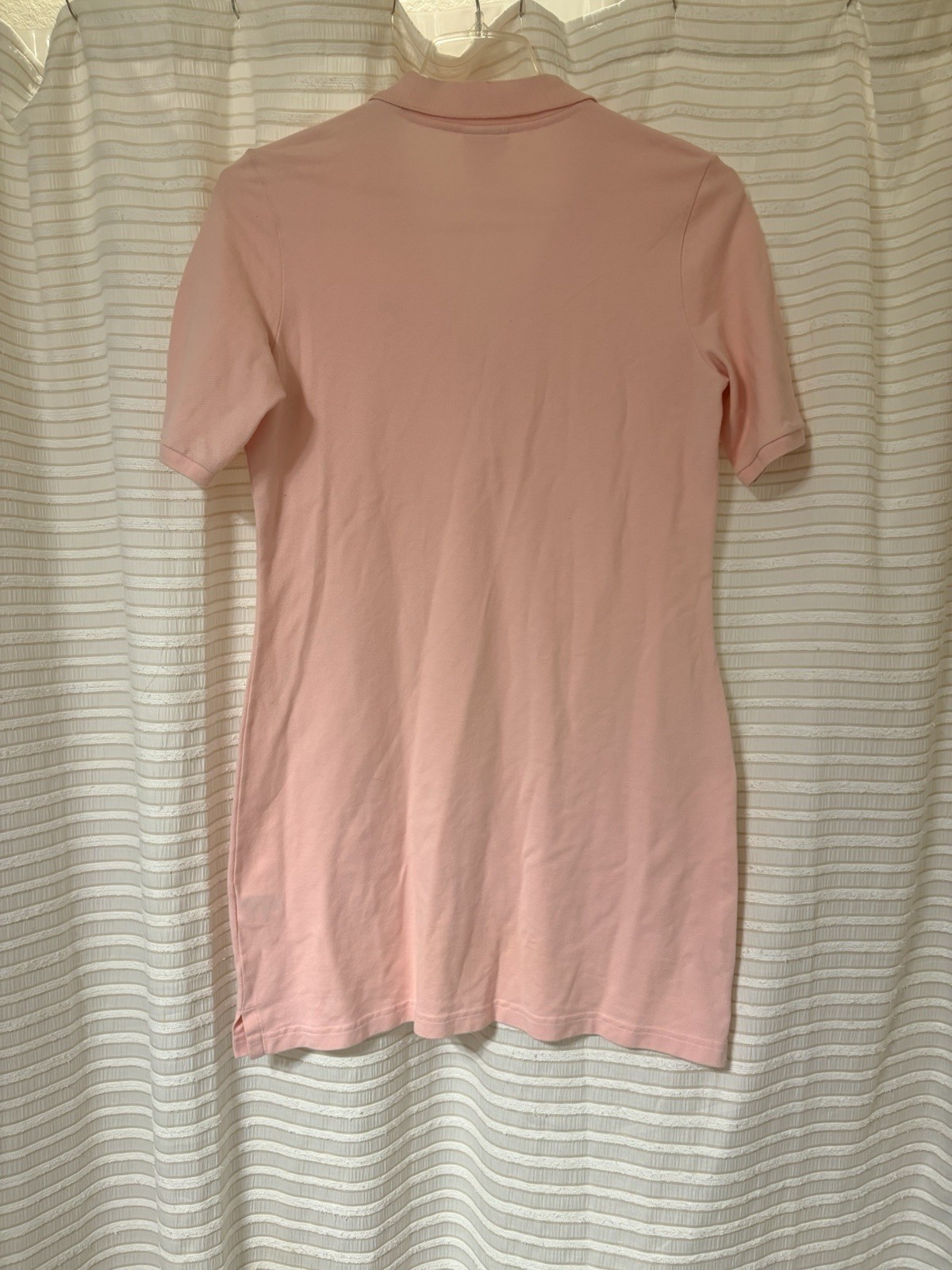 Lacoste Pink Short Sleeve Piqué Cotton Polo Dress Crocodile Logo Regular Fit 44