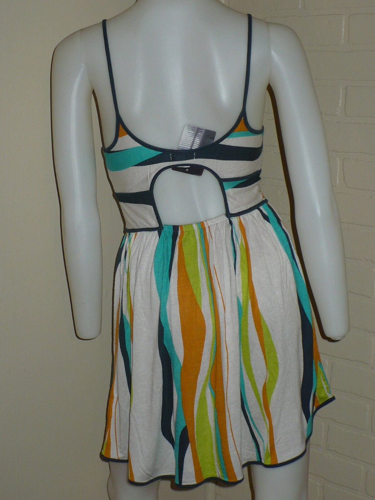 NEW RETRO ABSTRACT STRIPE DRESS COOPERATIVE URBAN OUTFITTERS Y2K XSMALL