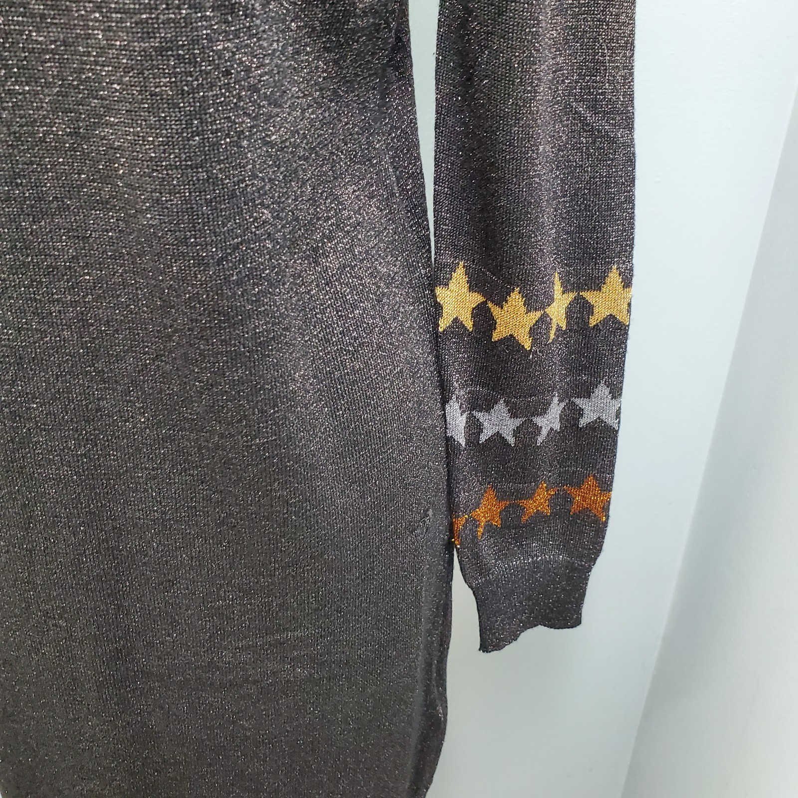 Sugarhill Brighton Sparkly Sweater Dress Women 4 Multi Metallic Knit Long Sleeve