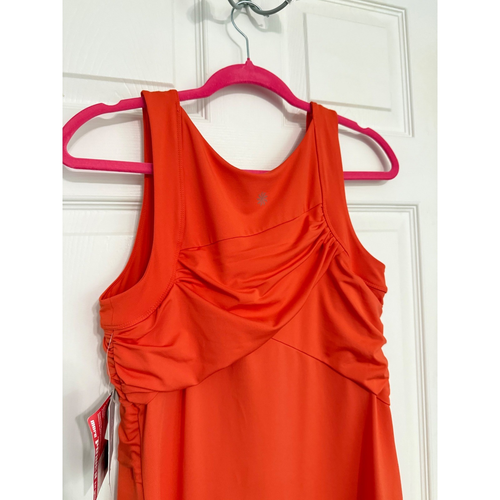 Athleta Orange Ruched Crossover Active Dress Women’s Med Lycra Sport Athleisure