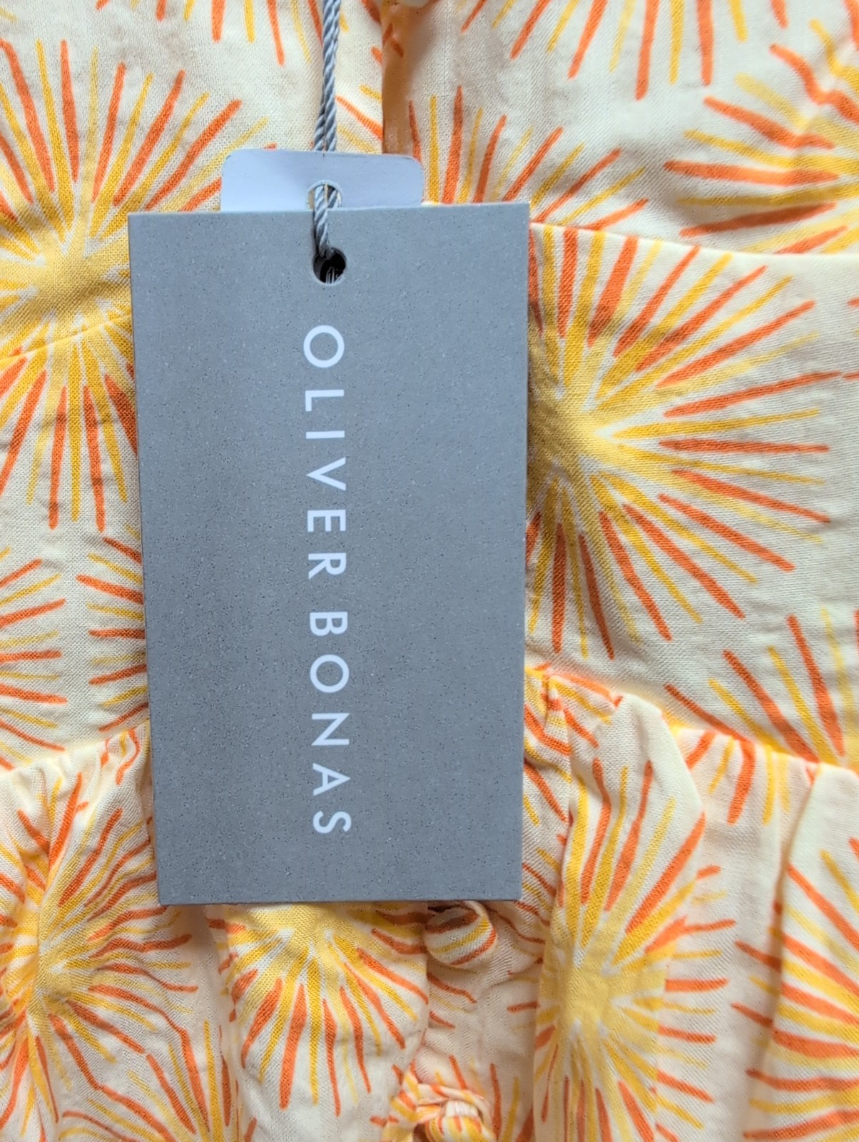 NWT Oliver Bonas Yellow Orange Pattern Button Sundress Size 6