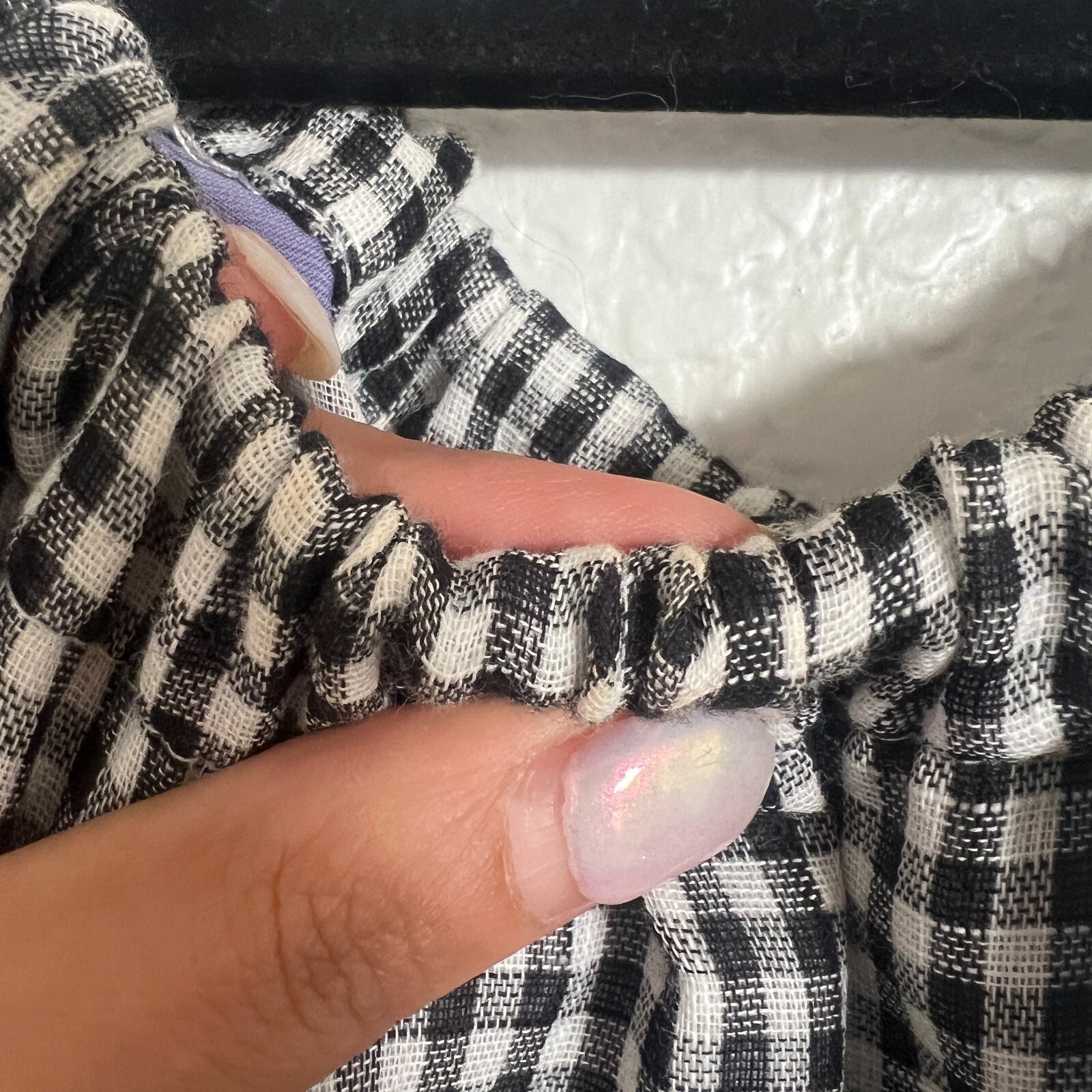 Violet Weekend Sz XL Cotton Gingham Tiered Maxi Dress Pearl Detail Prairie Boho