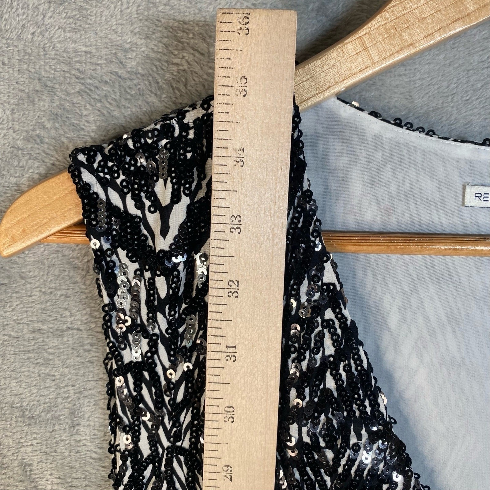 Rebecca Minkoff Black White Sequin Mini Dress V-Neck Sleeveless Size 0