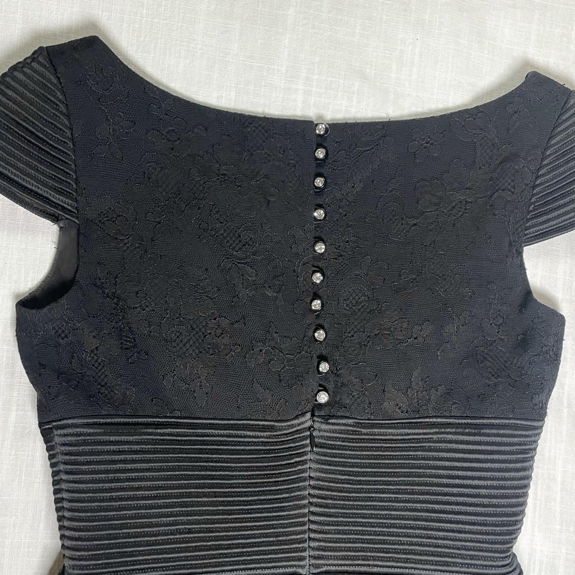 Vintage Badgley Mischka Archival Runway Sample Silk Corset Black Guest Dress 6