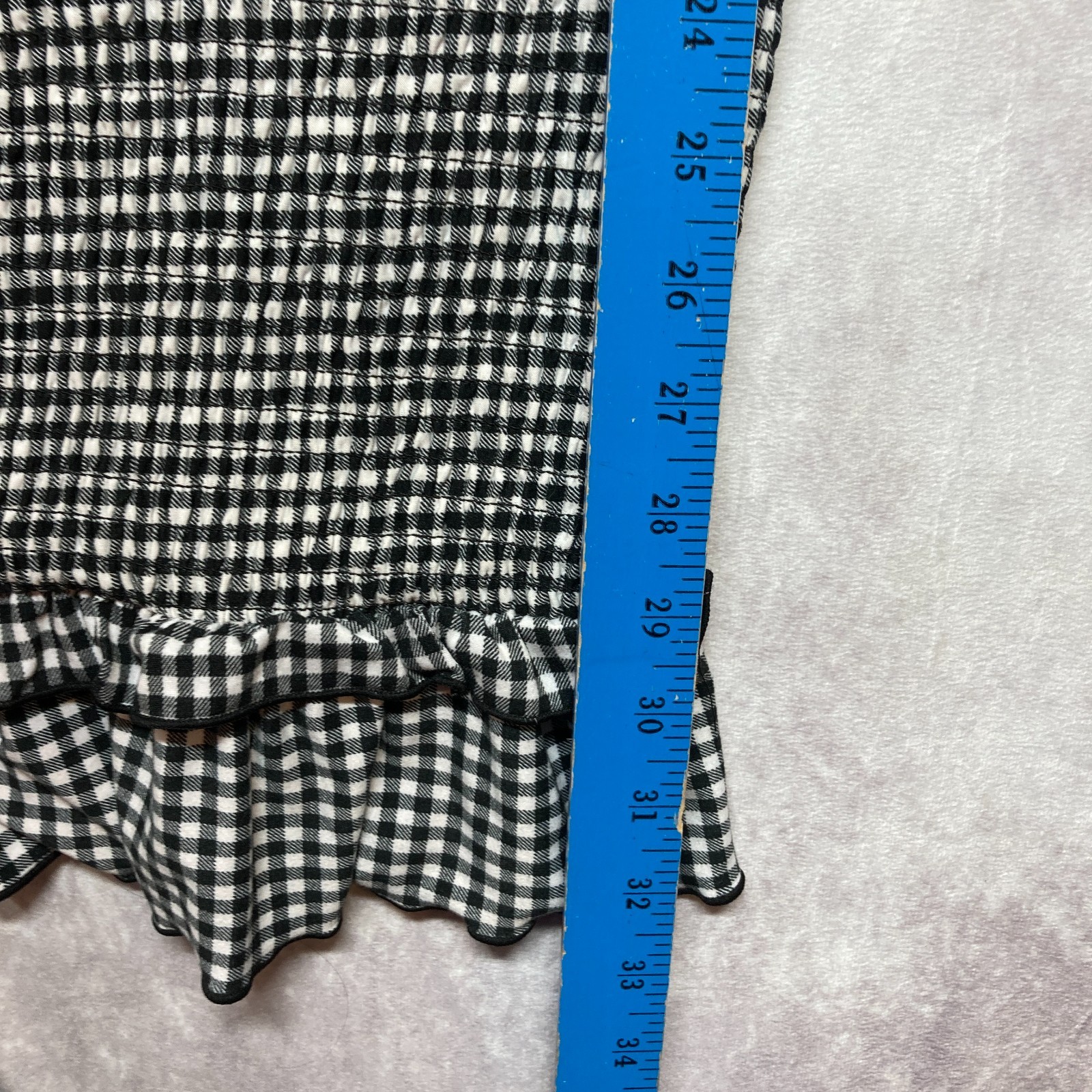 No Boundaries Dress Size Small Smocked Gingham Ruffled Sheath Bodycon Sleeveless