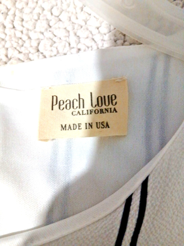 Peach Love California striped tiered babydoll dress flutter sleeve size L