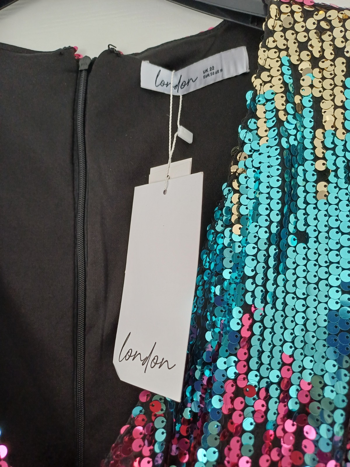 BNWT YOURS sz 22 JEWEL OMBRE SEQUIN EVENING PARTY DRESS NEW PLUS CURVE RP £65