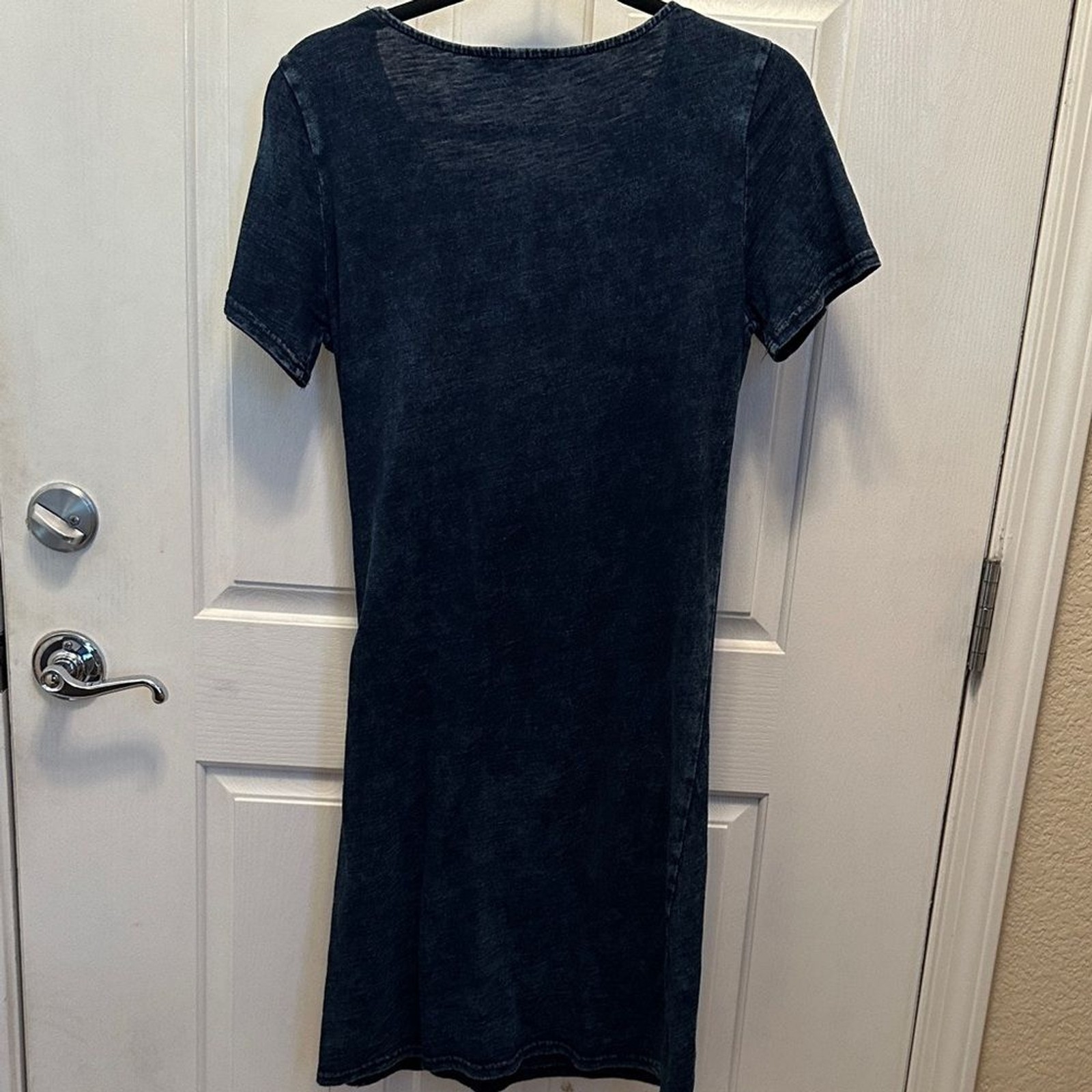 Jane and Delancey Dark Blue Tie-Front Midi Dress, 100% cotton