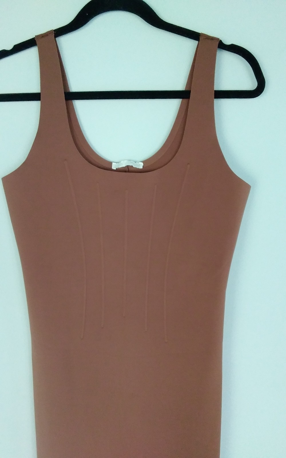 Zara Polyamide Blend Corset Shaping Dress Choco.ate Large NWT