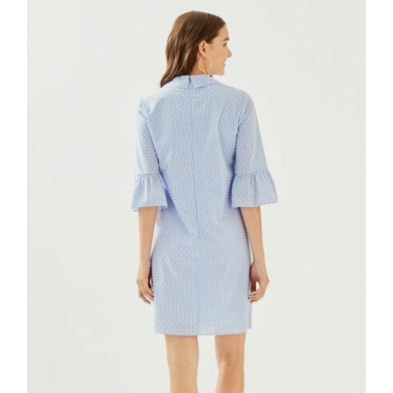 Lilly Pulitzer Ginger Dress 12 Blue Peri Stripe White Clip Dots NWT MSRP $178