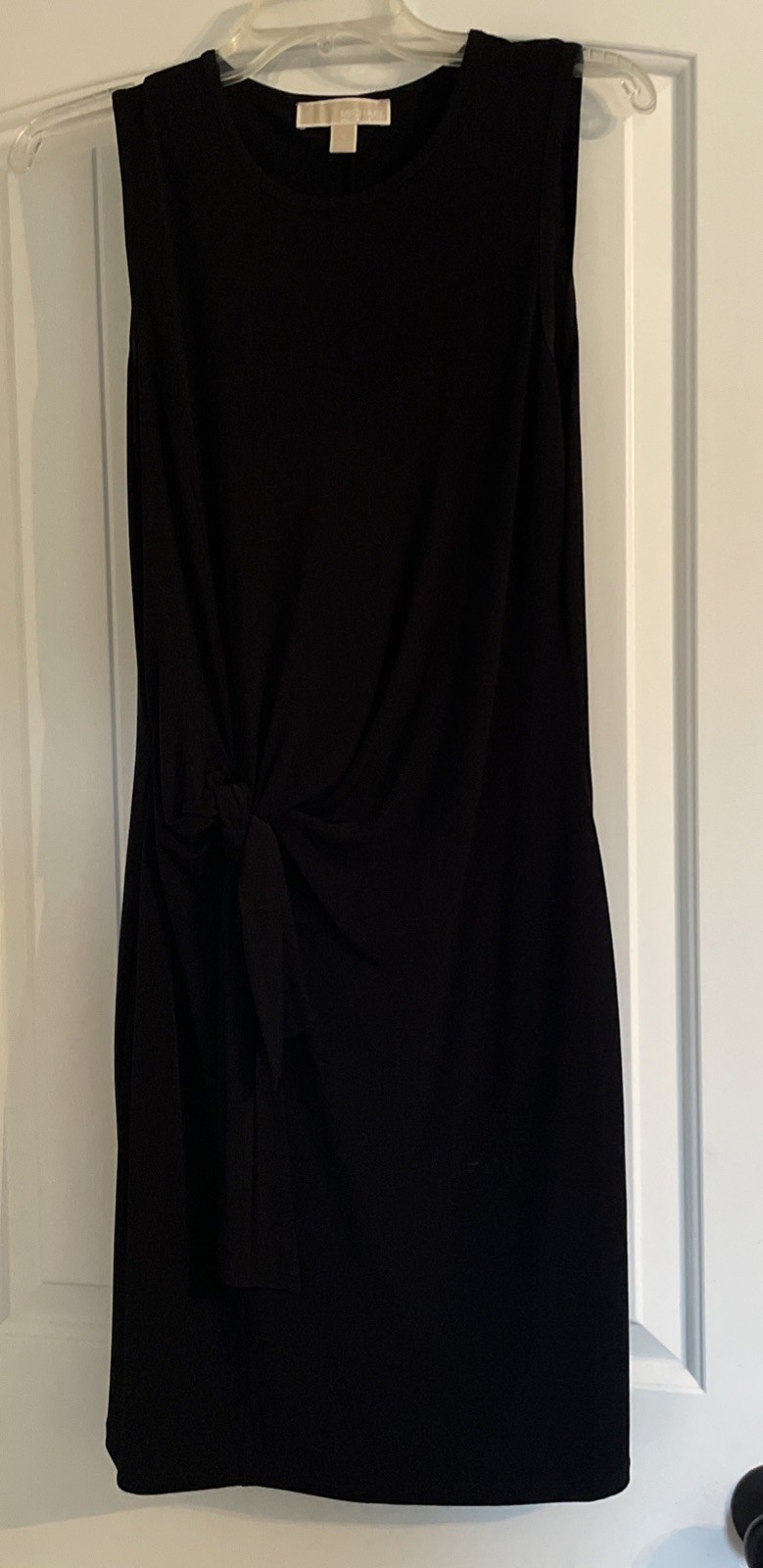 Michael Kors Side Tie Detail Waist Black Size Medium. Short Sheath Mini Dress…