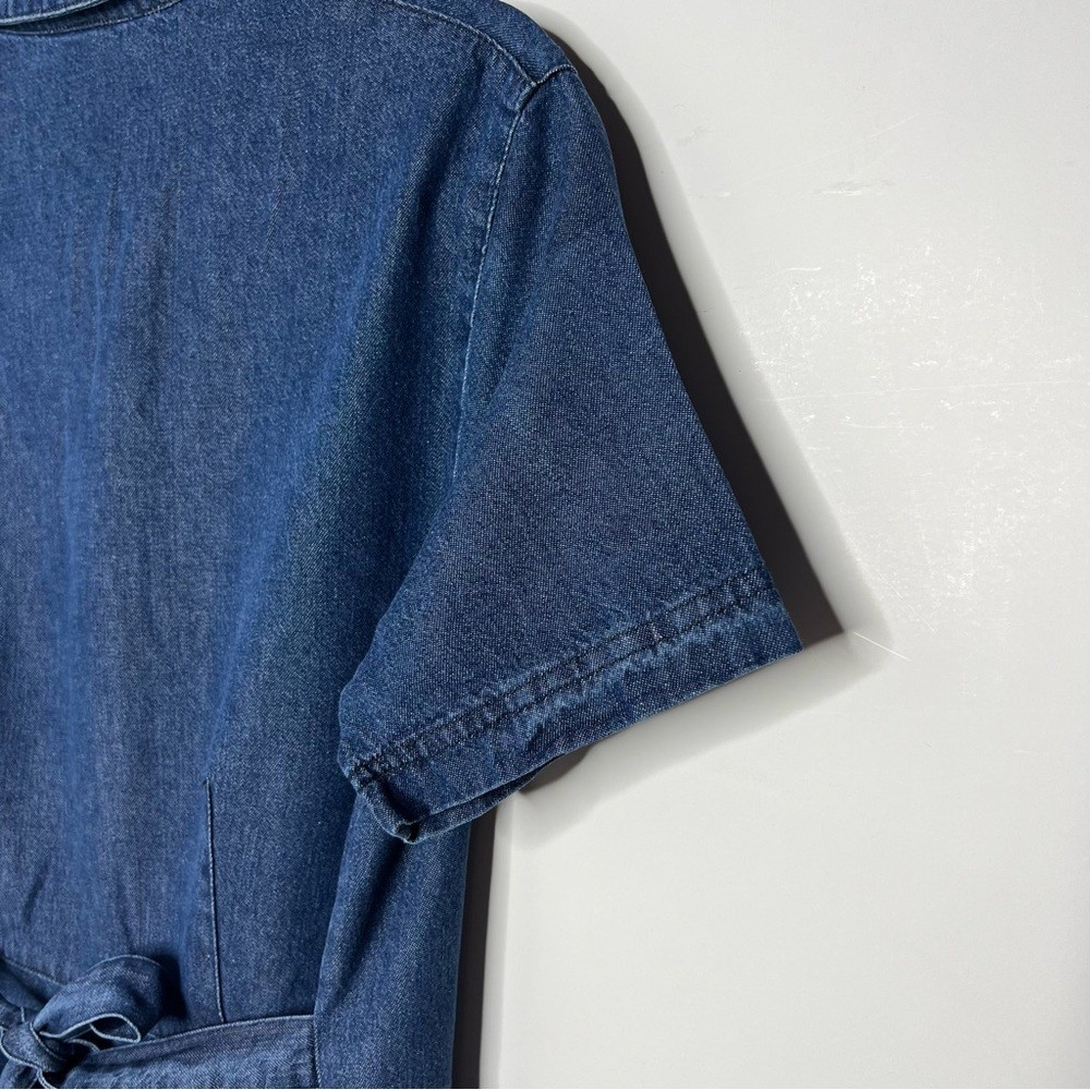 Vintage 90s Denim Midi Dress Travelsmith Size 12 Medium Made in USA
