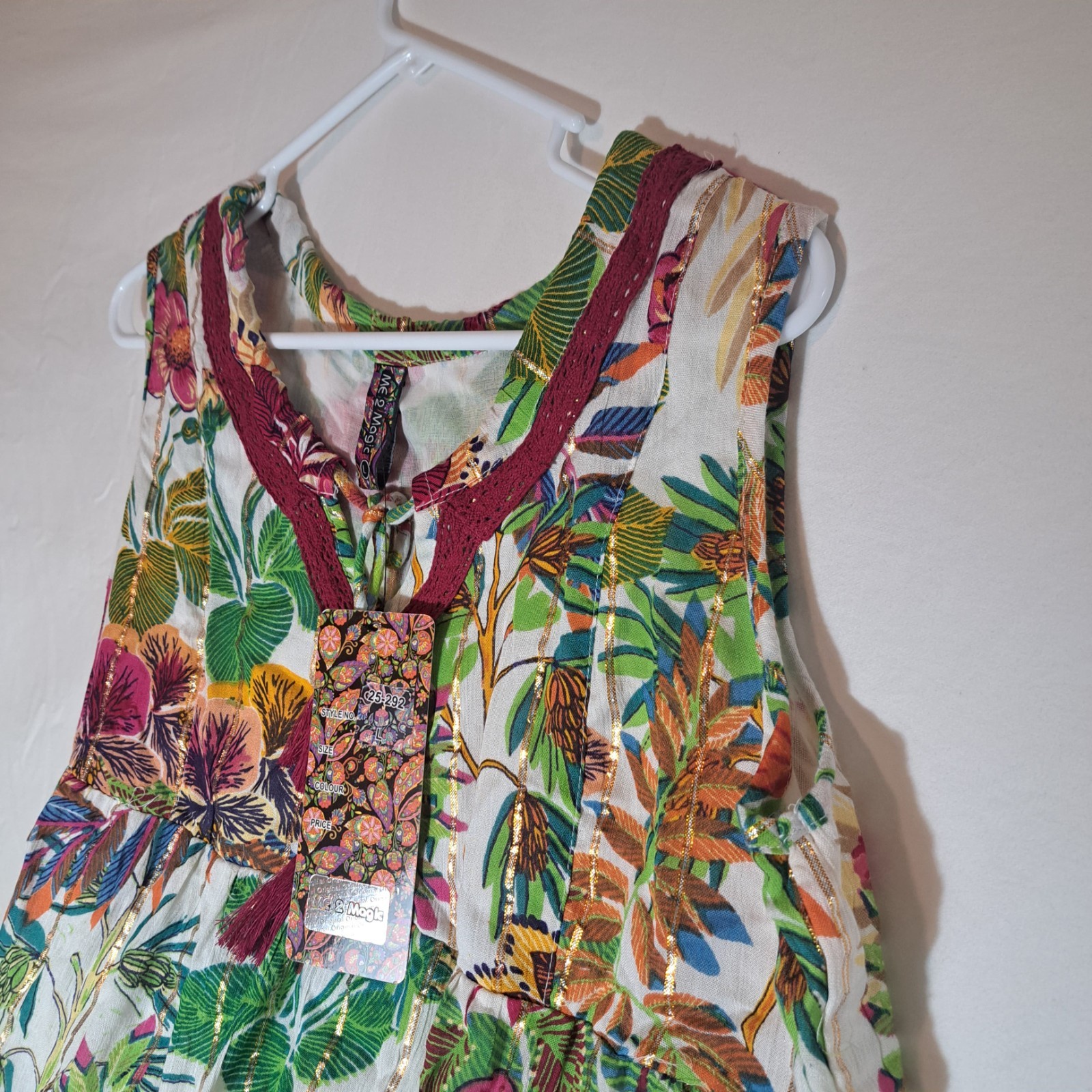 NWT Anthropologie Me 2 Magic Sz Large tuni Mini Dress Floral NEW