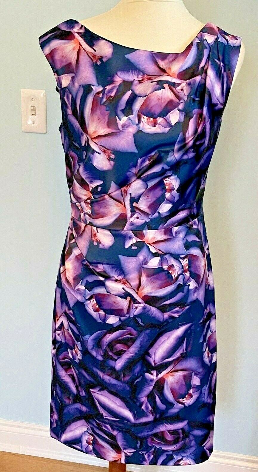 Purple Floral Bias Cut Satin Dress from Ivy & Blu maggy boutique Size 8