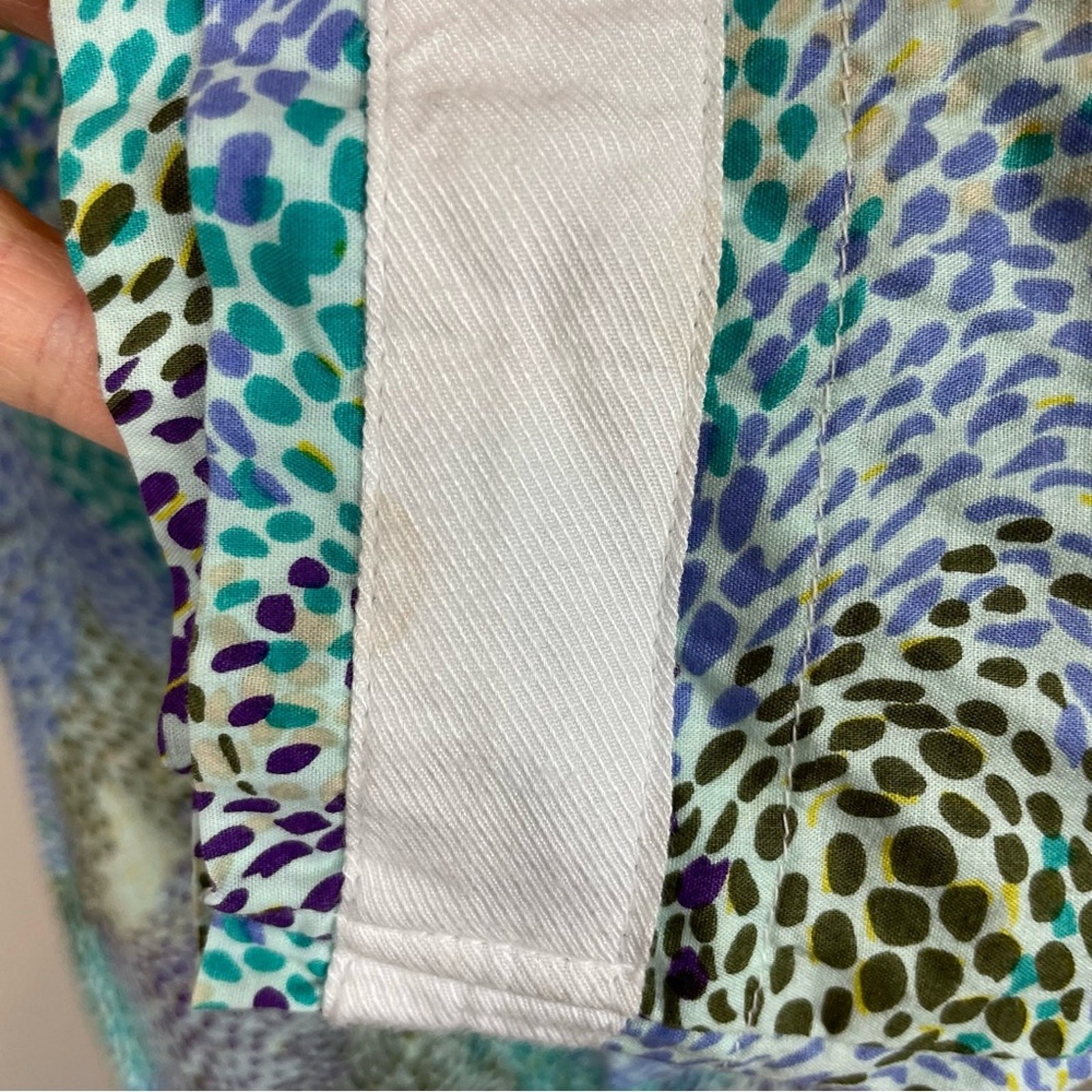 Peter Millar Purple Blue Abstract Print Long Sleeve Dress Medium