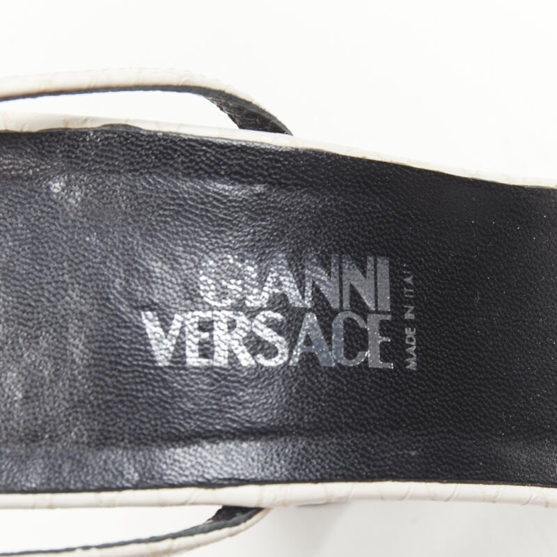 Gianni Versace Shearling Ankle Sandals Women White Size 36