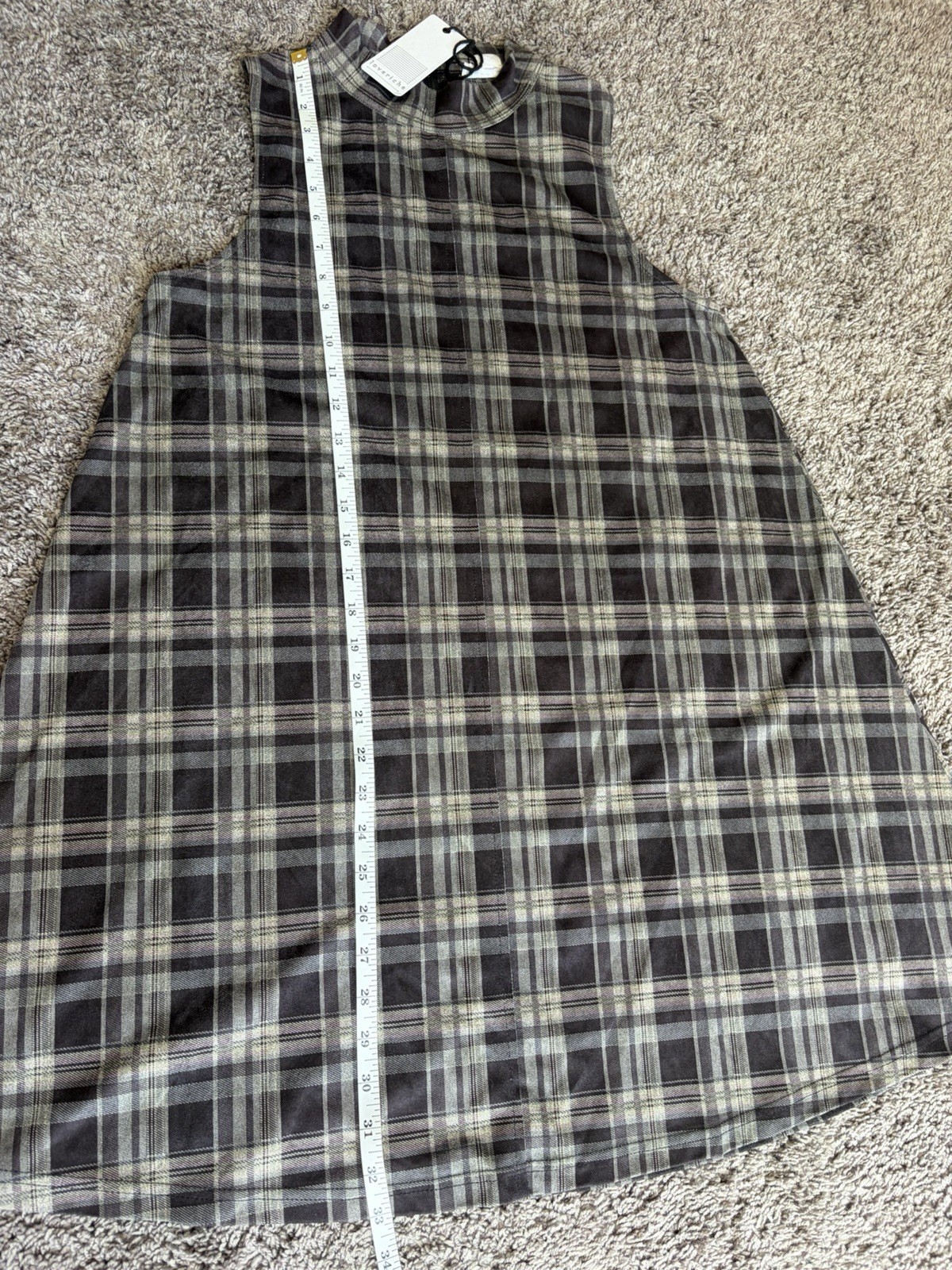 NEW With Tags Loveriche Sleeveless Mockneck Plaid A-line Dress Punk Grunge