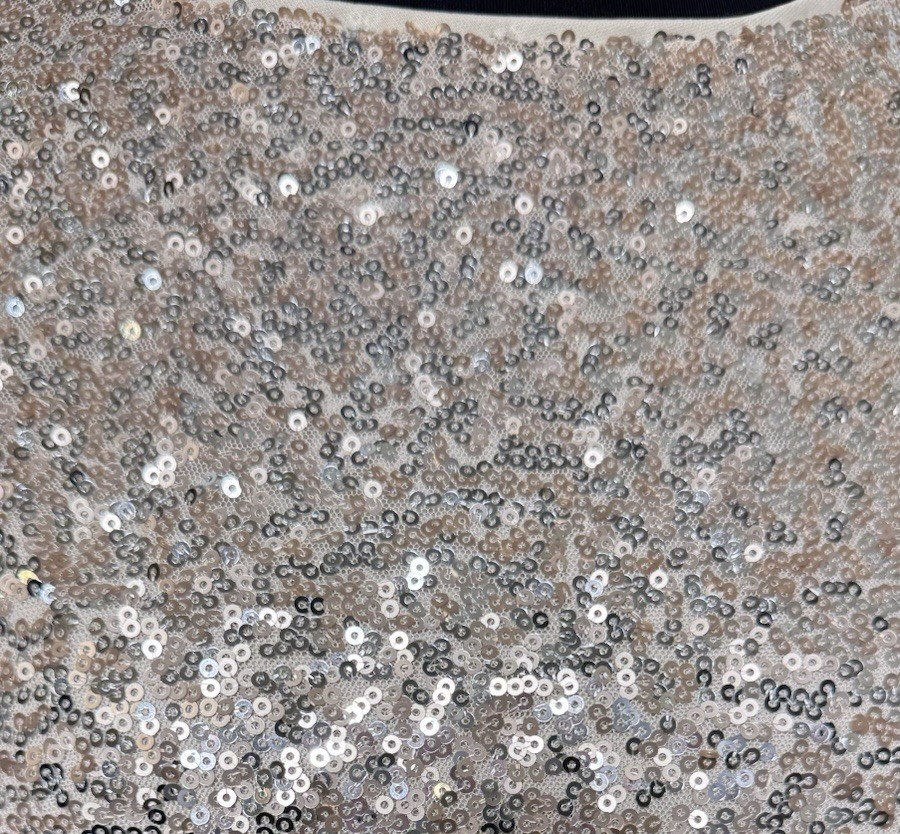 Crystal Doll Jr Size 7 Rose Gold Silver Sequin Maxi Gown Open Back Party Dress