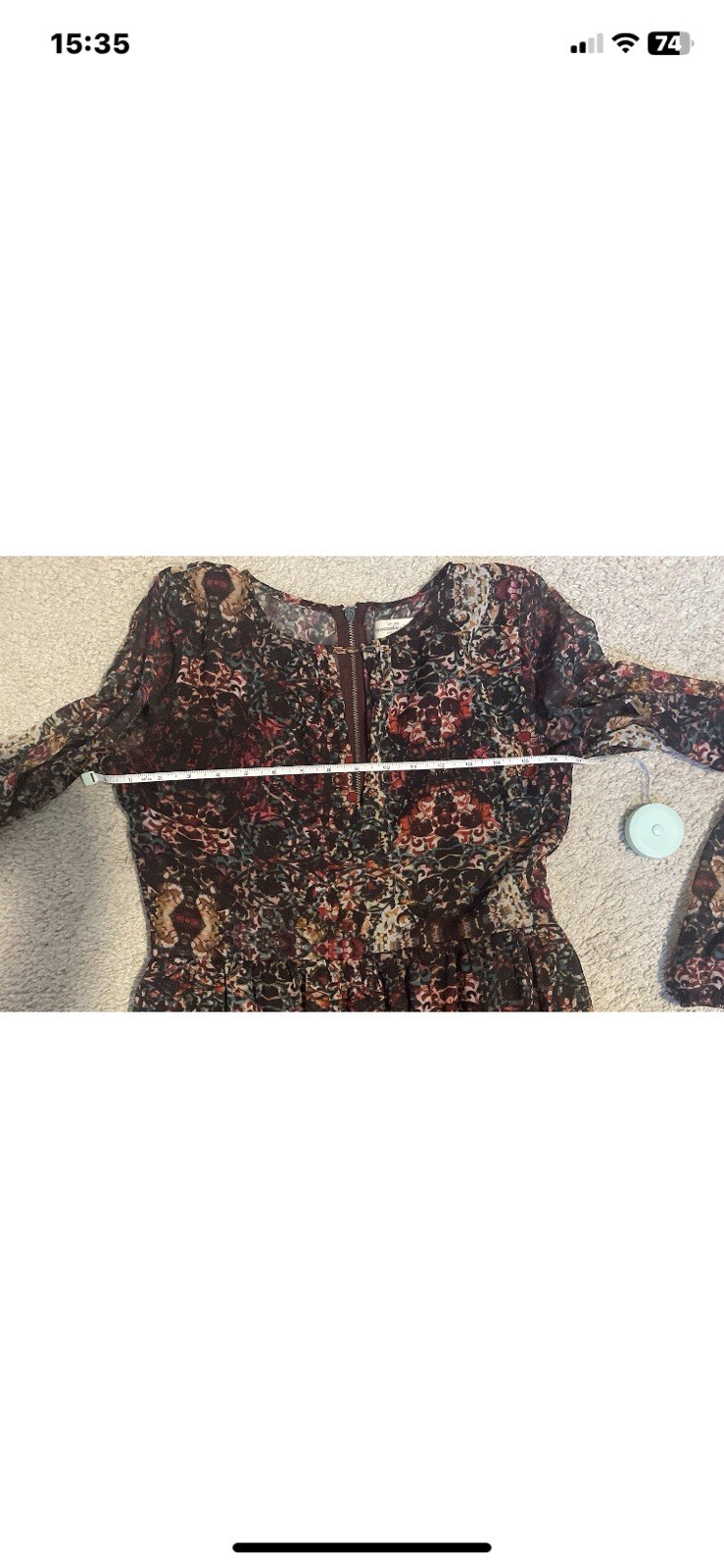 Abercrombie & Fitch Keyhole Neck Sheer Gothic Floral Dress Boho~Dark Romance~(S)