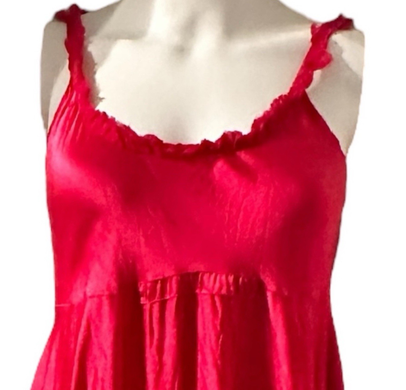 Heyne Bogut Hand Dyde hot pink silk dress.