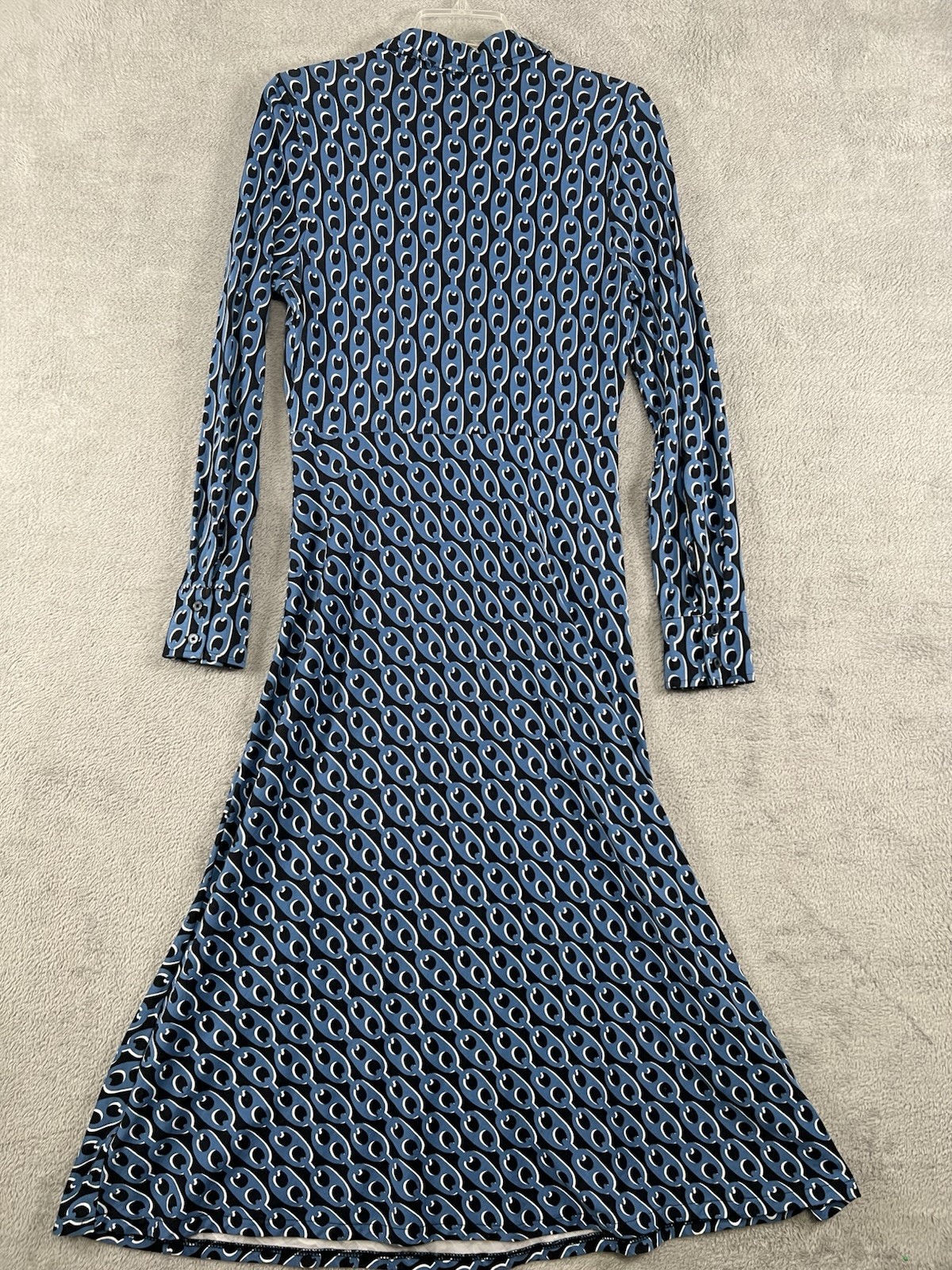 Boden Womens 8R Laura Chain Link Jersey Knit Belted Midi Shirt Dress